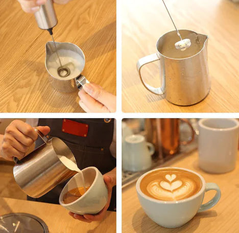 Electric Milk Frother and Handheld Mixer for Kitchen