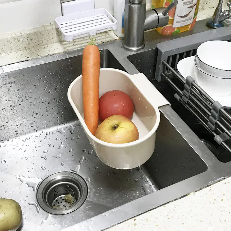 Suction Cup Kitchen Sink Storage Rack with Drain Basket