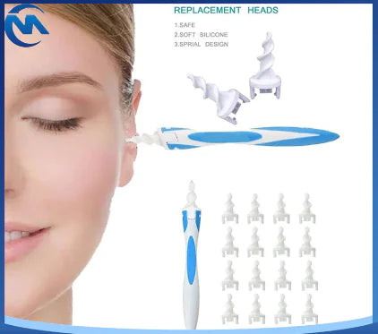 Smart Silicone Ear Wax Remover with 16 Tips (Packaged)