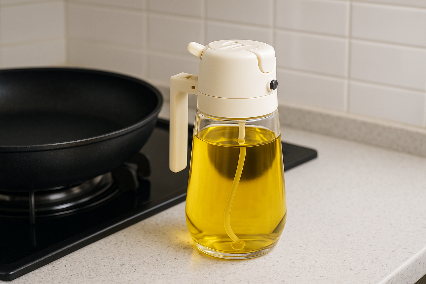2-in-1 Glass Oil Sprayer and Condiment Bottle